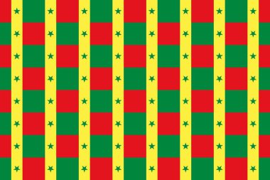 Senegal bayrağının renklerinde geometrik desen. Senegal 'in renkleri.