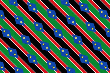 Geometric pattern in the colors of the national flag of South Sudan. The colors of South Sudan.