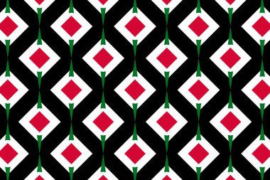 Geometric pattern in the colors of the national flag of Sudan. The colors of Sudan.