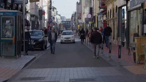 Cork Ireland September 2022 Movement Residents City Street Center Cork — Video Stock