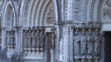 Sculptural images on the main facade of St. Fin Barre's Cathedral in the Irish city of Cork.