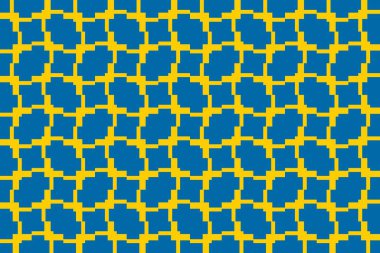 Geometric pattern in the colors of the national flag of Sweden. The colors of Sweden.
