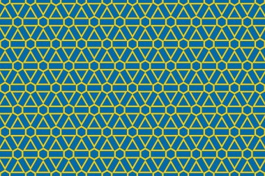 Geometric pattern in the colors of the national flag of Sweden. The colors of Sweden.