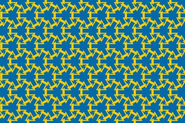 Geometric pattern in the colors of the national flag of Sweden. The colors of Sweden.