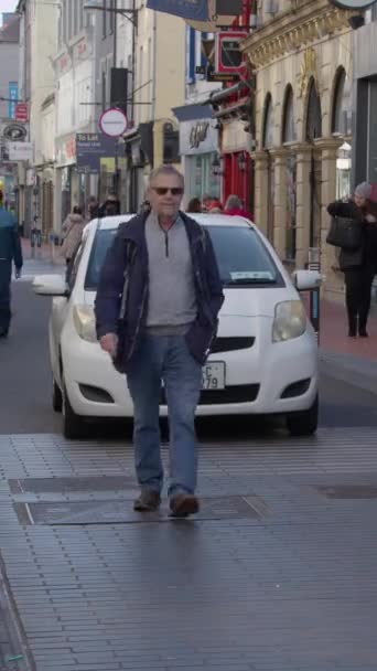 Cork Irsko Září2022 Pohyb Obyvatel Podél Městské Ulice Centru Corku — Stock video