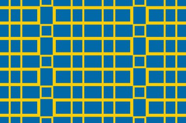 Geometric pattern in the colors of the national flag of Sweden. The colors of Sweden.