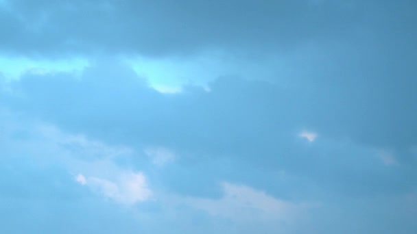 Time Lapse Video Shows Movement White Clouds Blue Sky Different — Vídeos de Stock