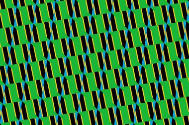 Geometric pattern in the colors of the national flag of Tanzania. The colors of Tanzania.