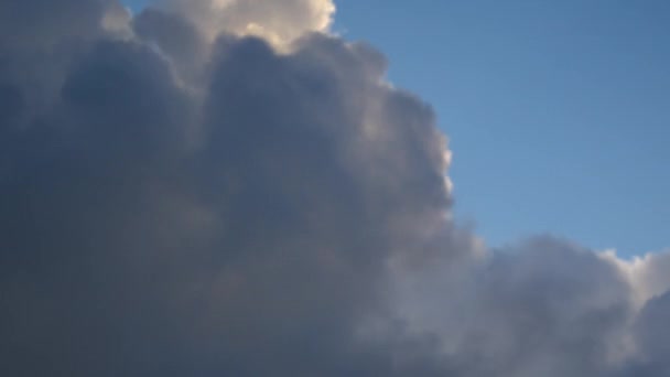 蓝色天空中蓬松的积云快速移动的时间视频 — 图库视频影像