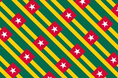 Togo 'nun ulusal bayrağının renklerinde geometrik desen. Togo 'nun renkleri.