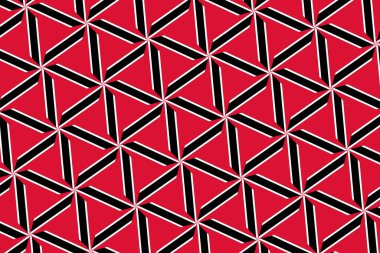 Trinidad ve Tobago bayrağının renklerinde geometrik desen. Trinidad ve Tobago 'nun renkleri.