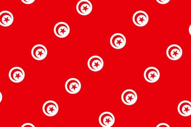 Tunus bayrağının renklerinde geometrik desen. Tunus 'un renkleri.