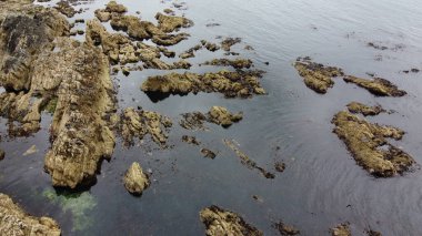 Kaya kıyısı. Büyük kayalar. Deniz Burnu, suda kaya.