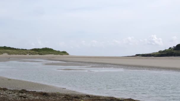 Plaines Sablonneuses Marémotrices Sur Côte Irlandaise Océan Atlantique Marée Basse — Video