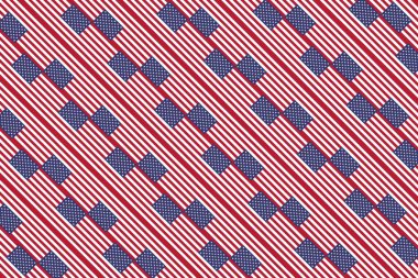 ABD bayrağının renklerinde geometrik desen. ABD 'nin renkleri.