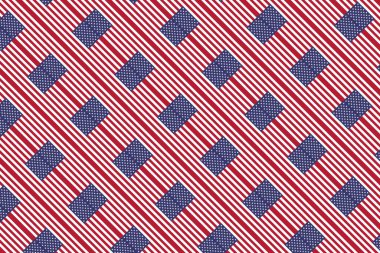 ABD bayrağının renklerinde geometrik desen. ABD 'nin renkleri.