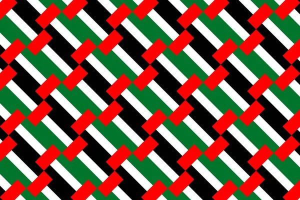 阿拉伯联合酋长国国旗颜色的几何图案 阿拉伯联合酋长国的颜色 — 图库照片