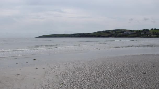 Uno Scenario Pittoresco Della Spiaggia Sabbiosa Inchydoney Irlanda Con Vibrante — Video Stock