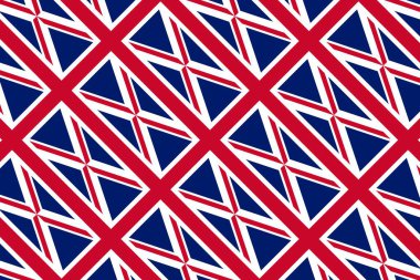Birleşik Krallık bayrağının renklerinde geometrik desen. Birleşik Krallık 'ın renkleri.
