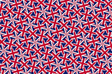 Birleşik Krallık bayrağının renklerinde geometrik desen. Birleşik Krallık 'ın renkleri.