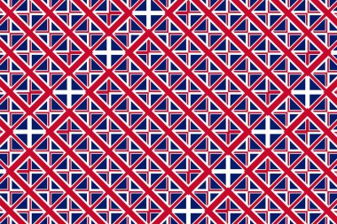 Birleşik Krallık bayrağının renklerinde geometrik desen. Birleşik Krallık 'ın renkleri.