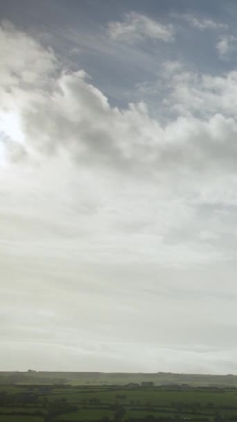 Overcast Skies Irish Landscape Captured High Speed Footage Vertical Video — Stock Video