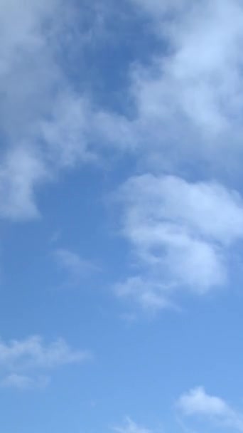 一个清晰的蓝天的时差记录 白云飘过 垂直录像 — 图库视频影像