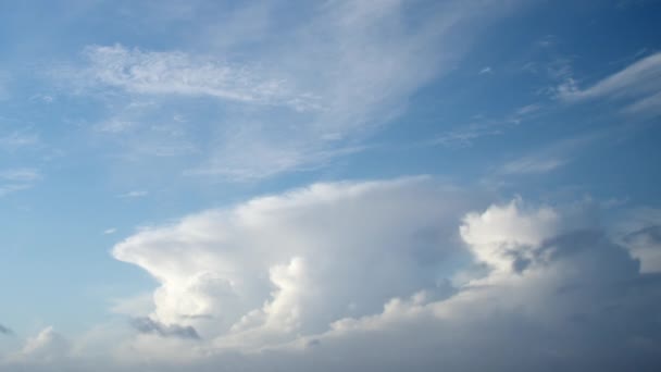 구름은 따뜻하고 공기가 치솟는 도자란다 이섬들은 한산이나 탑처럼 보입니다 구름낀 — 비디오