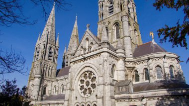 Cork 'taki Anglikan Kilisesi' nin İrlanda Hristiyan Katedrali. Neo-Gotik tarzda 19. yüzyılın katedrali. St Fin Barre Katedrali, Ireland Iconic Binalarından Mantar Bir.