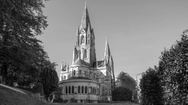 Vista Antigua Catedral Cristiana Del Siglo Xix Ciudad Irlandesa Cork — Foto de Stock