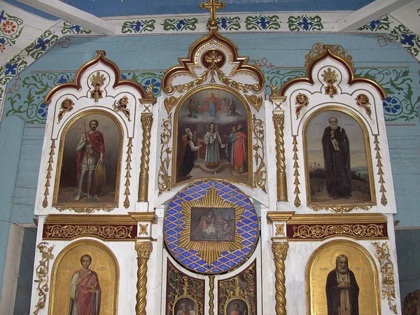 Antica Iconostasi Ortodossa Una Delle Chiese Musei Pereyaslav Khmelnitsky Ucraina — Foto Stock