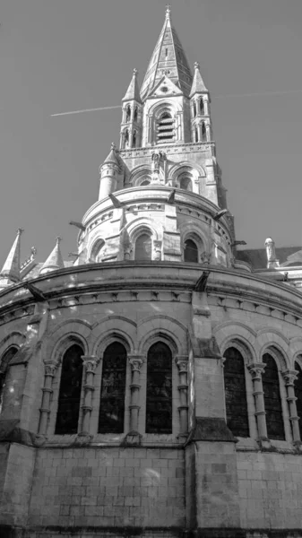 Vysoká Gotická Věž Anglikánského Kostela Corku Irsku Novogotická Křesťanská Náboženská — Stock fotografie