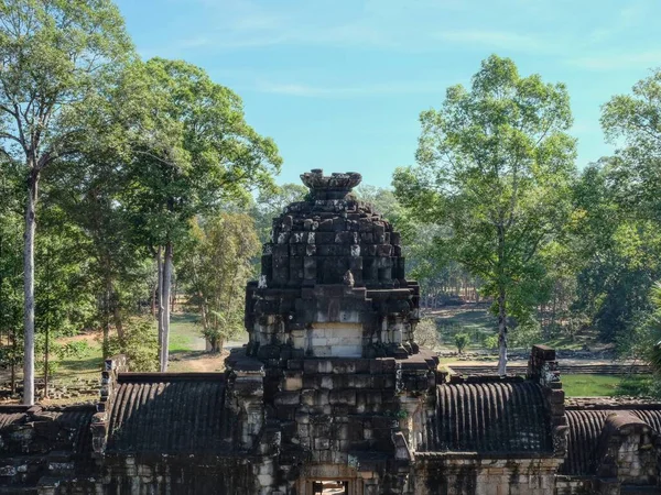 Древнее Каменное Сооружение Времен Кхмерской Империи Лесах Камбоджи Древние Заброшенные — стоковое фото