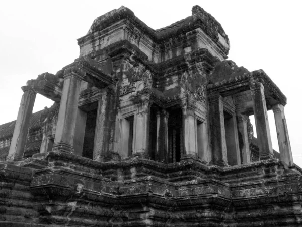 Medeltida Övergiven Khmerstruktur Den Antika Ruinerade Staden Angkor Kambodja — Stockfoto