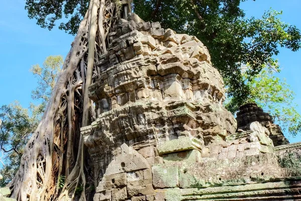 Torre Piedra Que Cae Del Complejo Del Templo Prohm Testigo —  Fotos de Stock