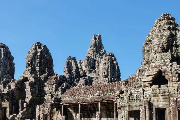 Байон Знаменитый Кхмерский Храм Ангкоре Впечатляющей Архитектурой Построенный Конце Xii — стоковое фото