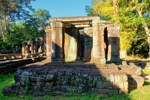 Fotografía Con Restos Una Estructura Piedra Época Medieval Camboya — Foto de Stock