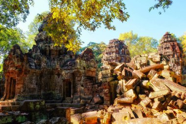 Angkor, Kamboçya 'da, Kral 7. Jayavarman için 12. yüzyılın sonlarında inşa edilmiş küçük bir tapınak olan Ta Som' un yüksek çözünürlüklü görüntüsü..