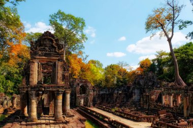 Khmer tapınaklarının antik kalıntıları, antik Kamboçya mimarisi, ortaçağ tarihi anıtı.