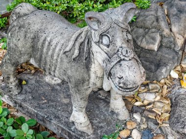 Efsanevi bir yaratığın eski bir Doğu Asya dekoratif çalışması..