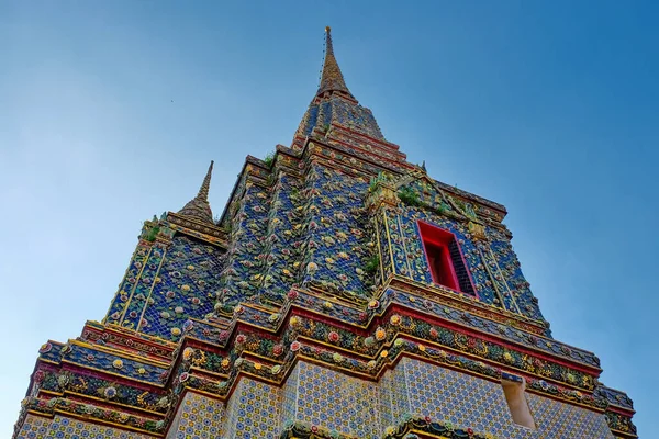 Belle Décoration Murale Façade Des Stupas Bouddhistes Temple Wat Pho — Photo