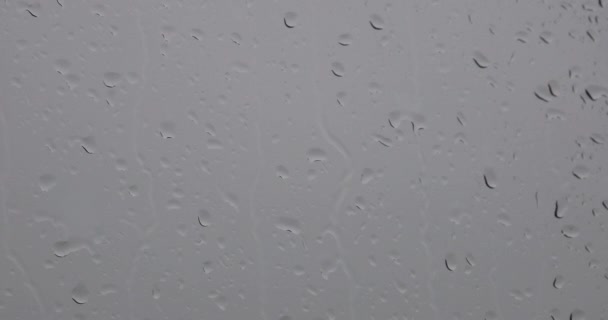 Window Raindrops Different Sizes Shapes — Stock Video