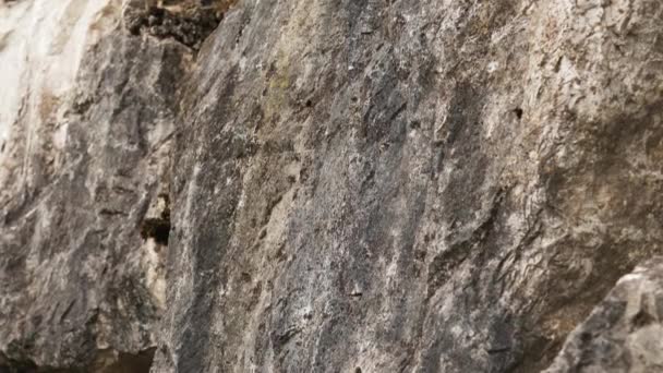 Σκληρή Σπασμένη Μαύρη Πέτρα Βουνού Γκραντζ Υφή Close — Αρχείο Βίντεο