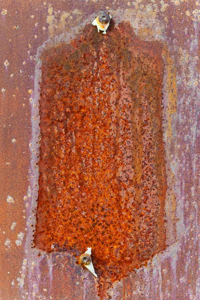 Paslı Demir Duvardan Paslanmış Boş Metal Bir Çerçeve Eski Soyut — Stok fotoğraf