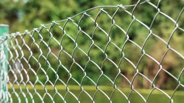 边境金属丝网链围栏关闭 — 图库视频影像