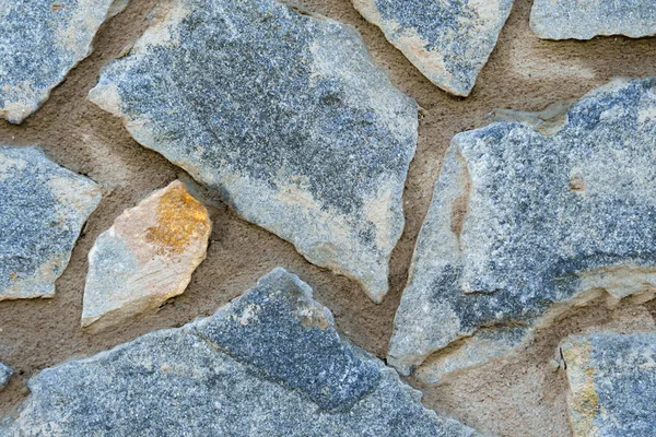 Pared Piedra Exterior Grunge Decorativa Azul Con Textura Áspera —  Fotos de Stock