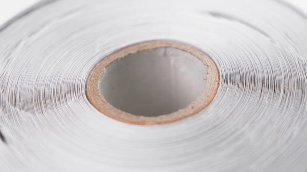 Rolled Roll Recycled White Paper Macro Rotation — Stock Video