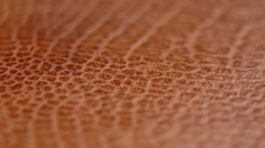 Rough natural leather with shabby brown texture closeup. Rotation