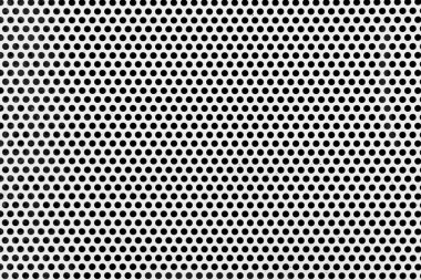 Perforated stainless gray metal sheet. Steel abstract background