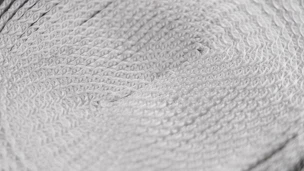 Textura Espiral Del Primer Plano Cinta Textil Cuerda Retorcida Rotación — Vídeos de Stock